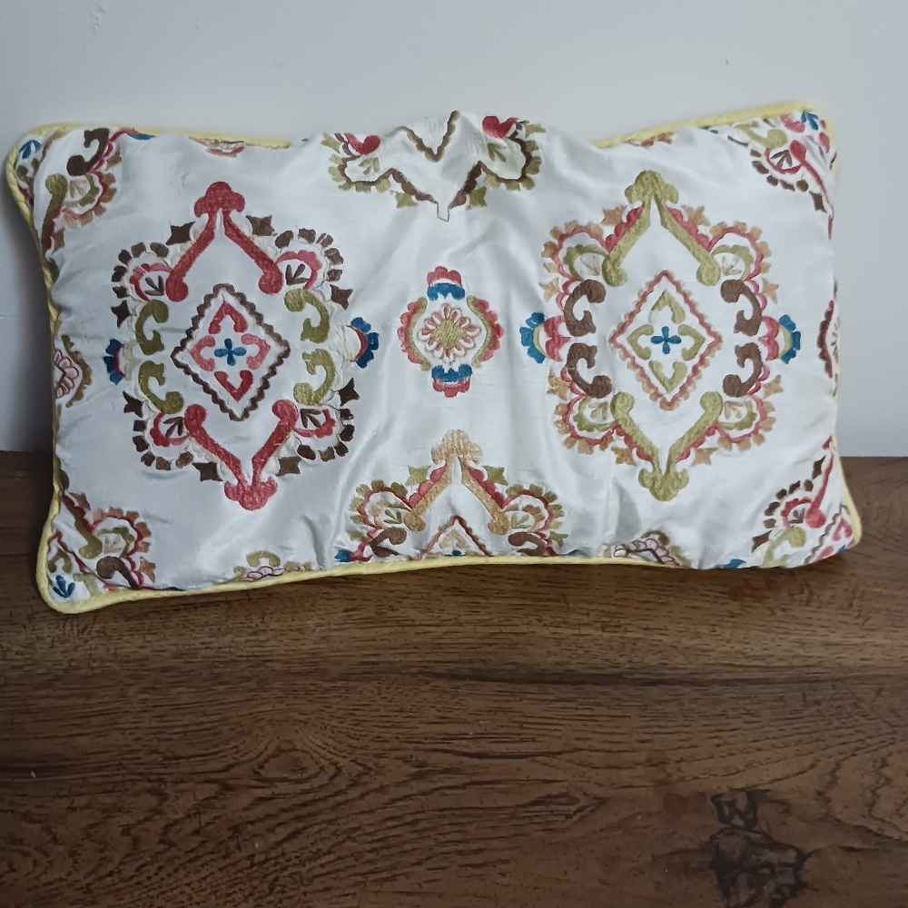 Pier 1 Embellished  Embroidered Decorative Throw Pillows 19x11